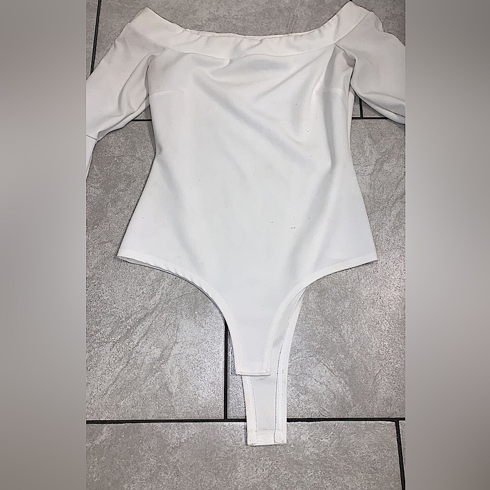 White Blouse Bodysuit Top